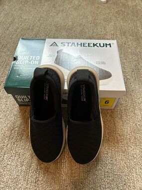 Staheekum Quilted Slip-On Sneakers in Black and White